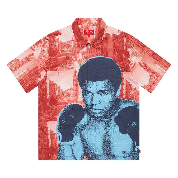 

Рубашка Supreme Muhammad Ali Zip Up Short-Sleeve Shirt, Red