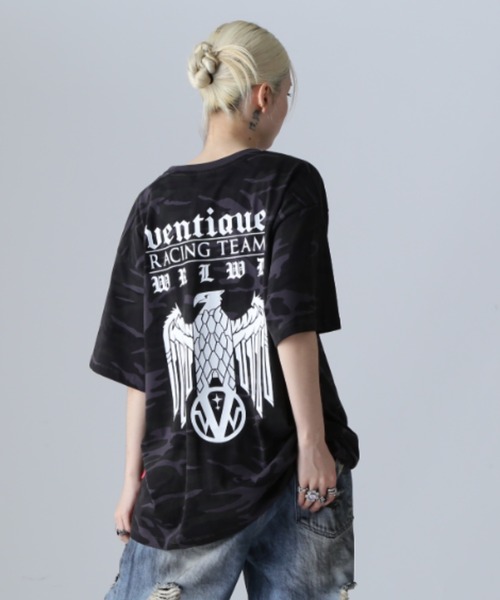 

L.H.P Футболка, камуфляжный принт, VENTIQUE, черный