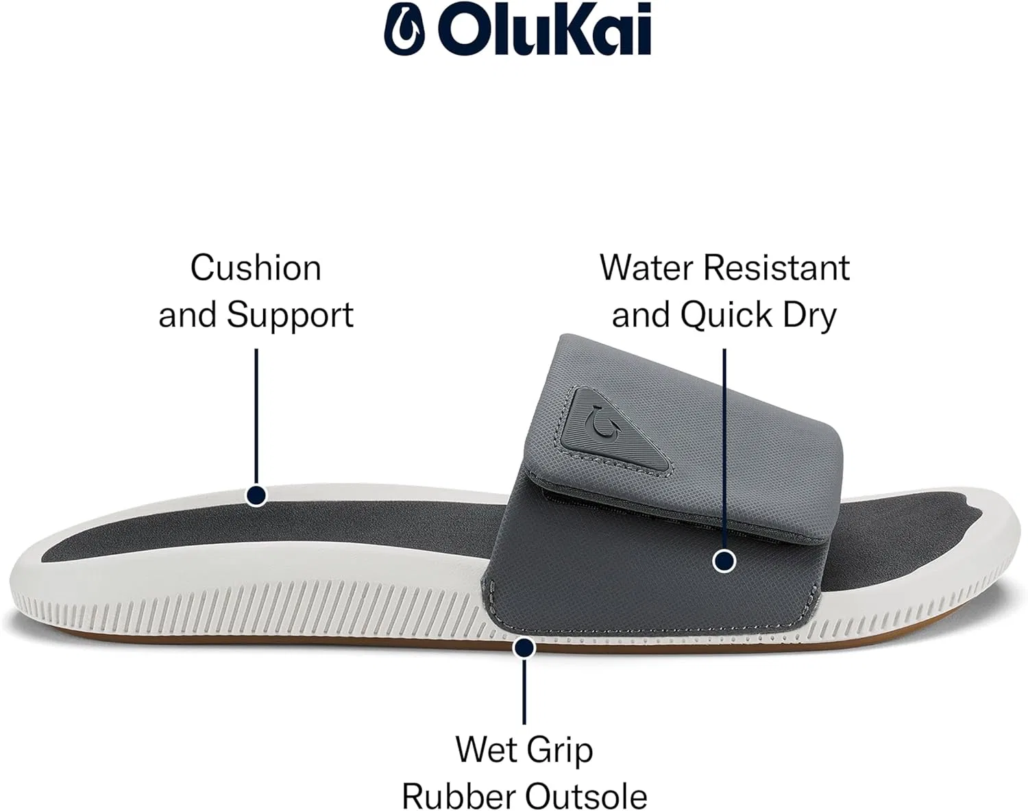 Сандалии с поддержкой стопы OLUKAI, Rock/Rock — фото 4