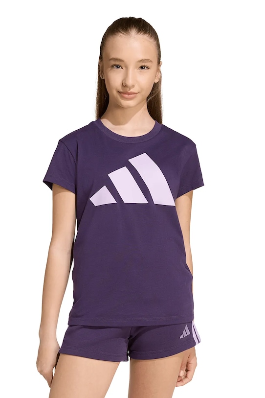 

Детская хлопковая футболка Adidas, фиолетовый