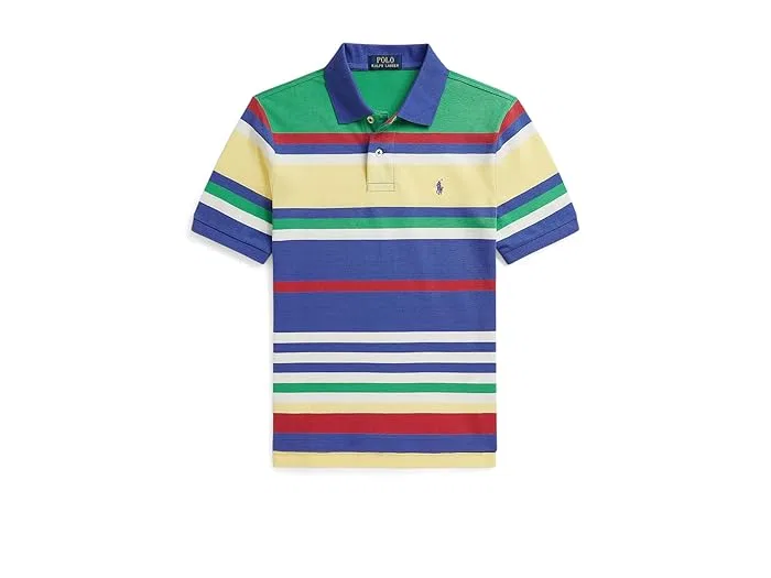 Поло хлопковое в полоску Striped Cotton Mesh Polo Shirt Polo Ralph Lauren Kids, Liberty/Multicolor