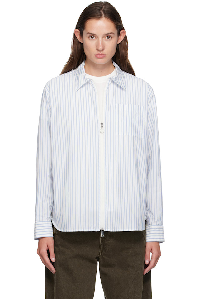 

Рубашка в бело-синюю полоску Moncler, Panna