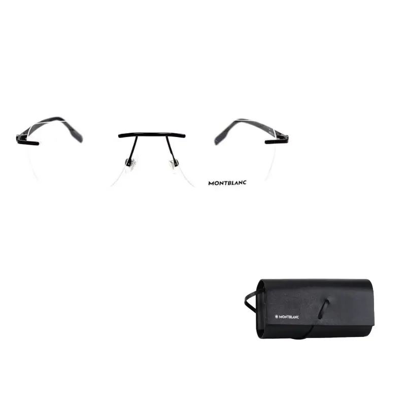 

MONTBLANC Мужские очки с прямоугольной оправой из сплава черного цвета, Black