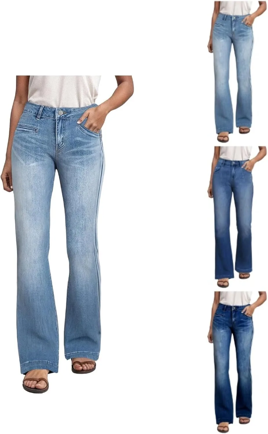 

Женские джинсы Wide Leg High Waisted с карманами TianGiKi