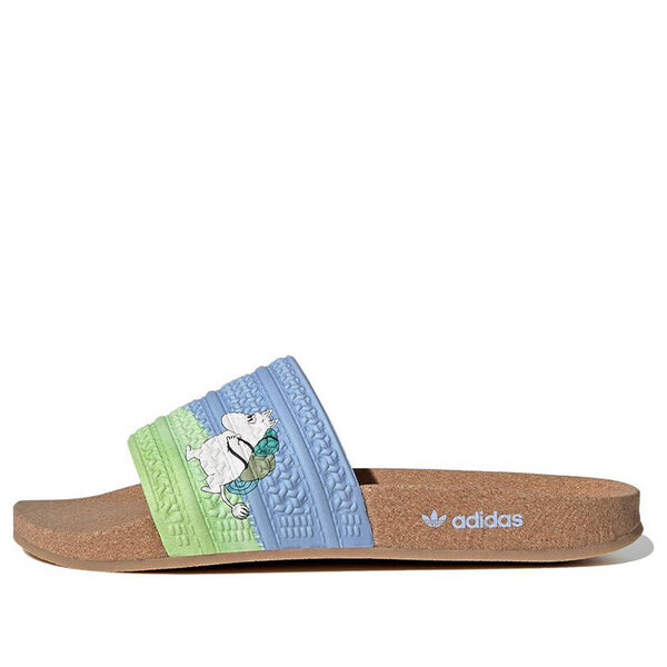 Тапочки adilette x moomin пробковые слайды Adidas, синий