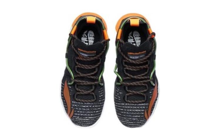 Кроссовки для баскетбола Speed 6 Kids GS Mid-top, черные/флуоресцентно-оранжевые Lining Young — фото 4