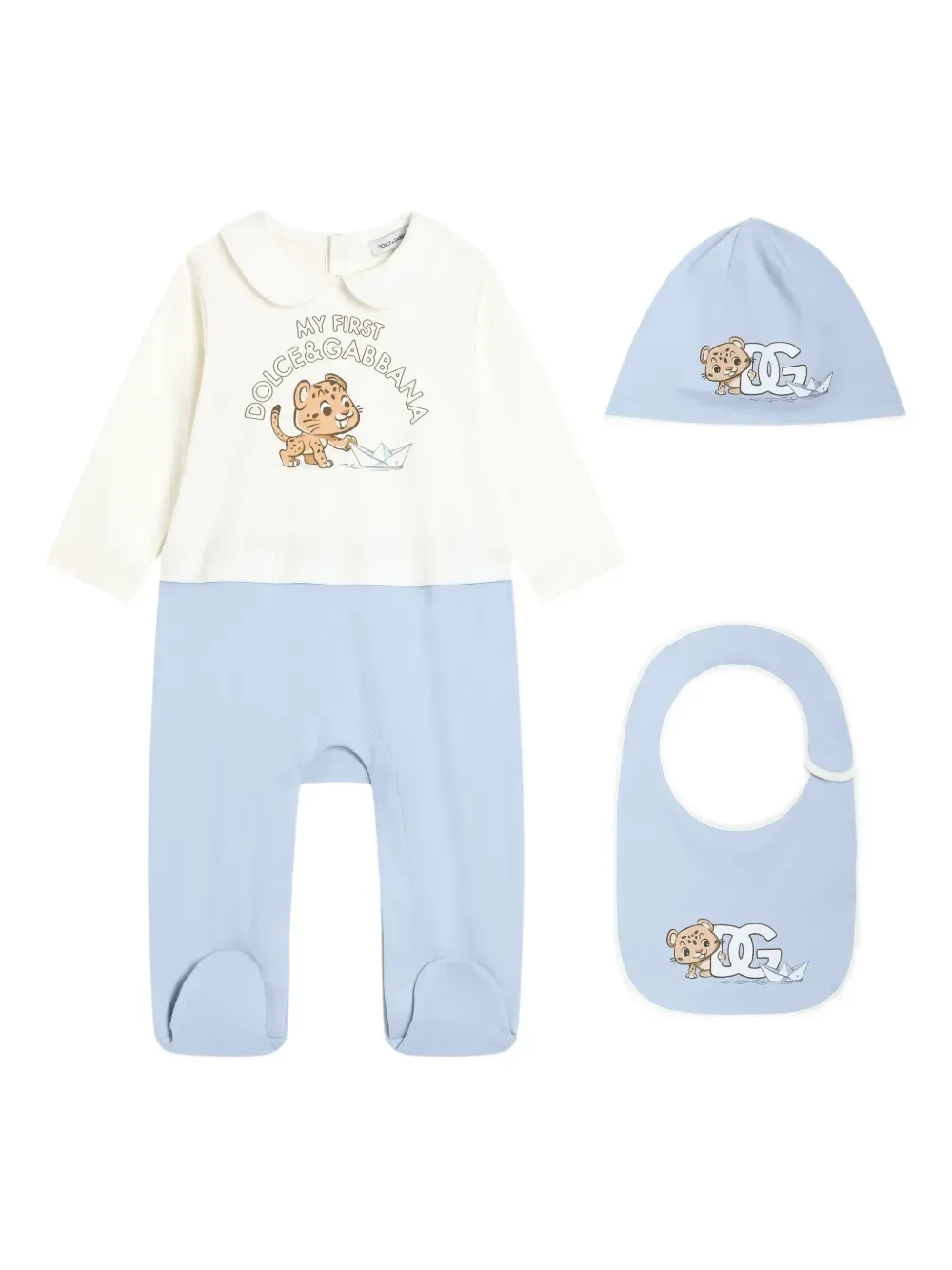 Комплект из трех вещей с воротником питер пэн Dolce & Gabbana Kids, синий