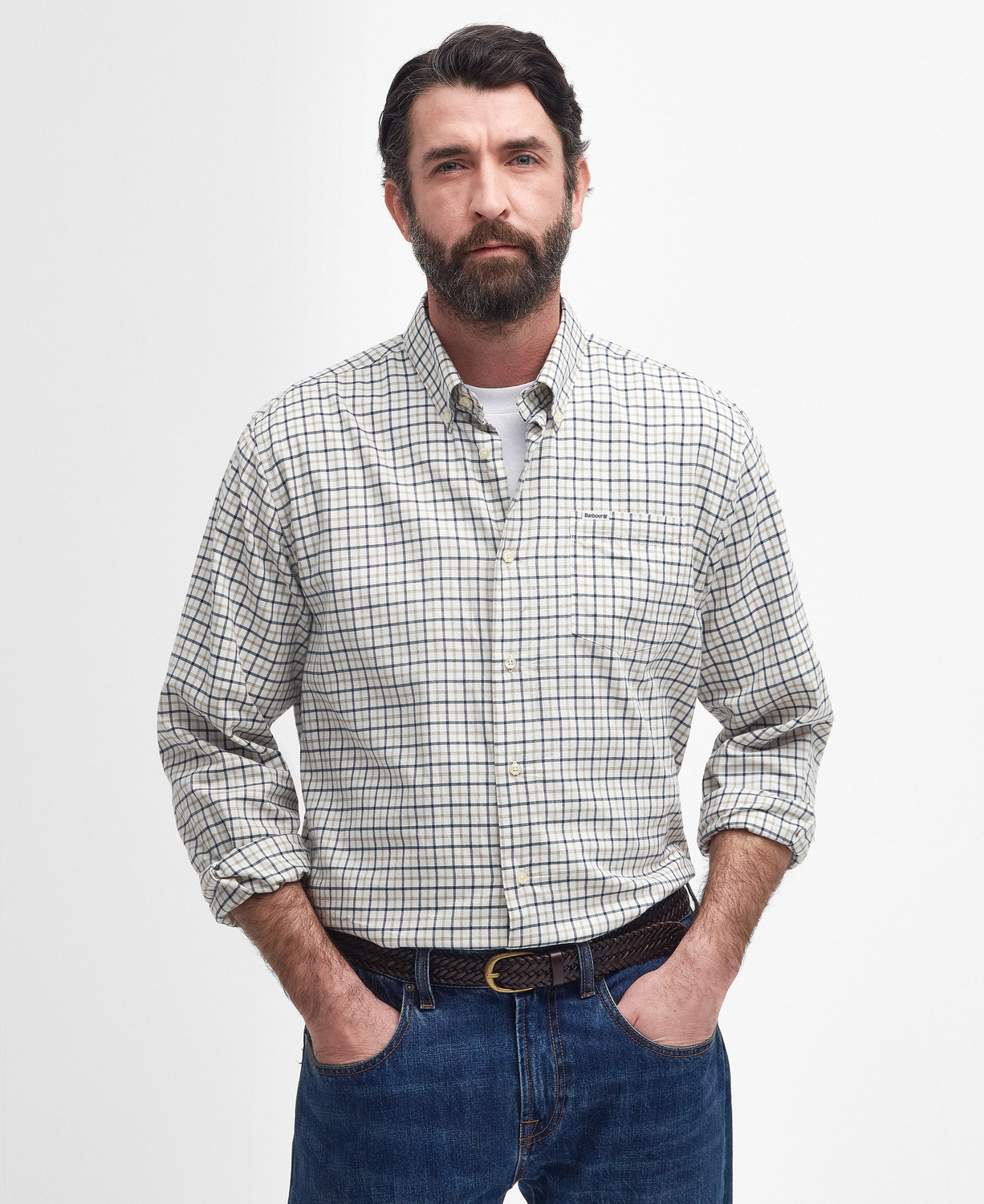 

Рубашка с длинным рукавом Barbour Preston Regular, классический темно-синий