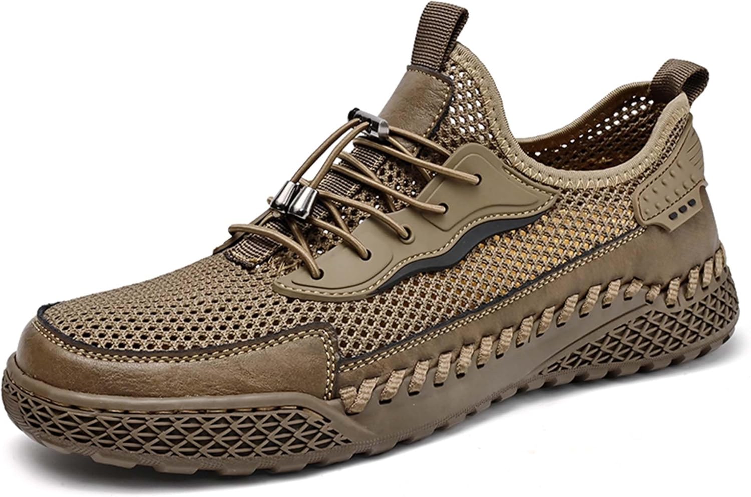 

Мужские сетчатые кроссовки Летние ажурные дышащие повседневные прогулочные обувь для улицы Нескользящие походные кроссовки для кемпинга и туризма Generic, хаки