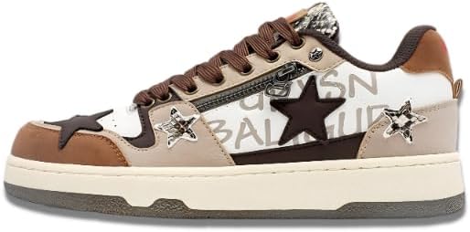 

Ретро крутые массивные кроссовки Star для женщин и мужчин, модные, эстетичные, для улицы, скейтбординга и прогулок, коричневые, с застежкой-молнией Acaritouch