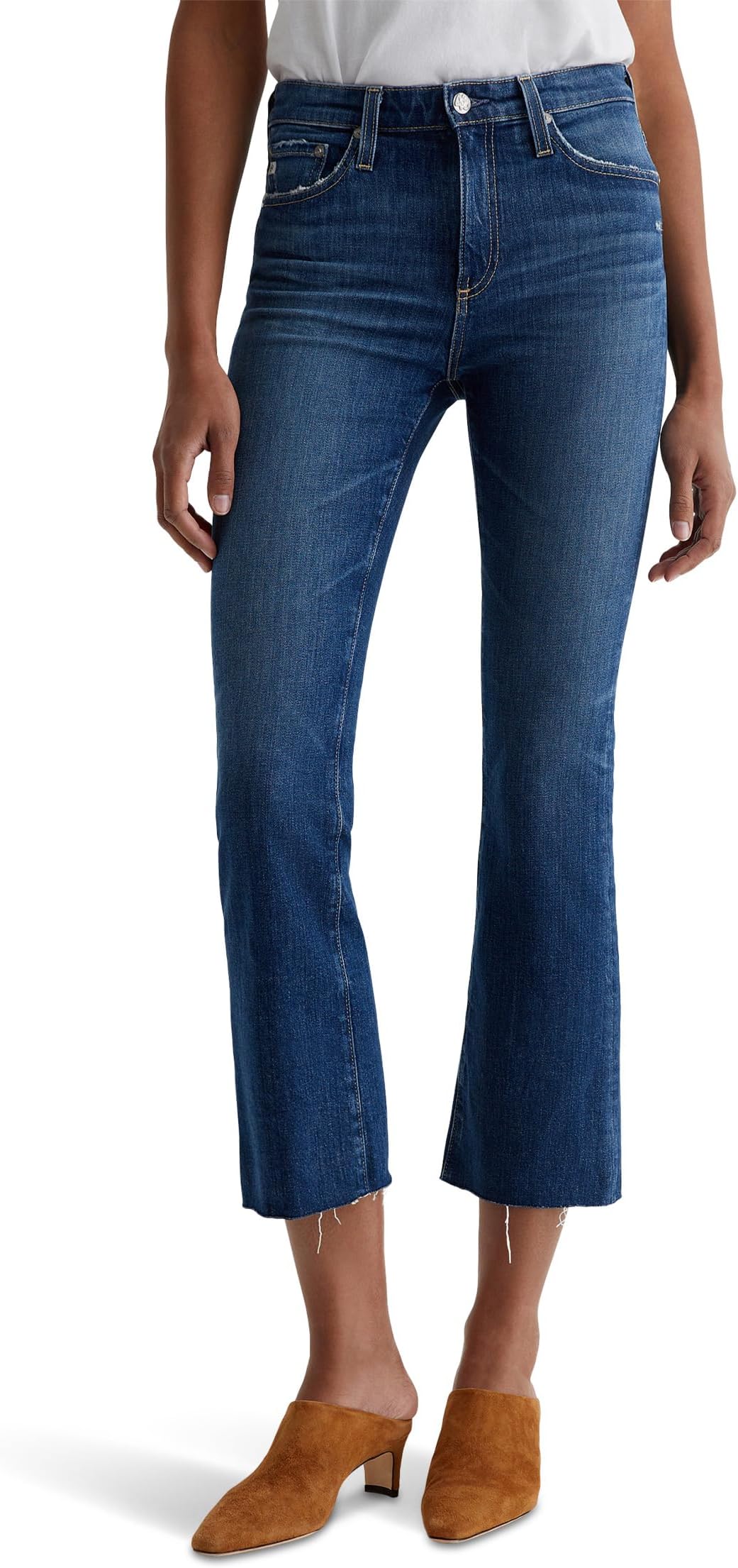 

Джинсы AG Jeans Farrah Mid Rise Crop Boot Jeans in 11 Years Memory, 11 Years Memory