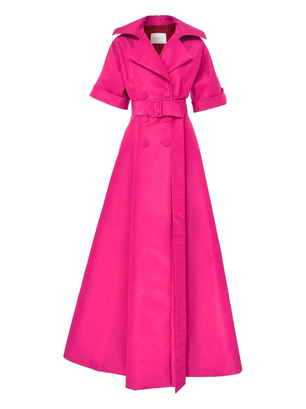 

Платье макси с короткими рукавами и поясом Carolina Herrera, розовый