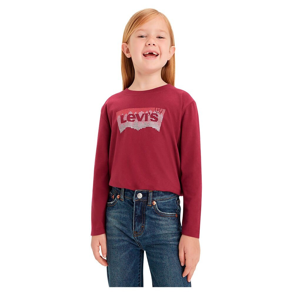 

Футболка Levi's Meet And Greet Glitter Kids Short Sleeve Round Neck, красный
