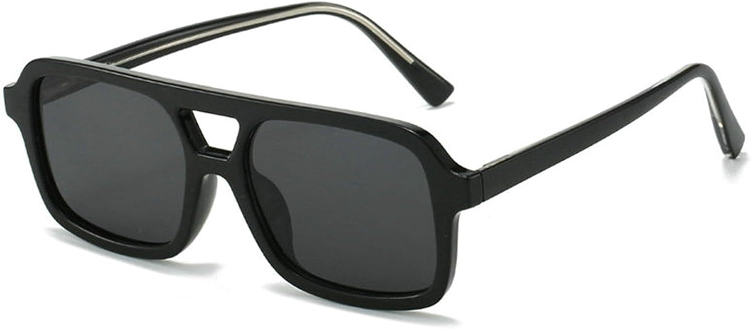 

Willochra Модные солнцезащитные очки с двойным лучом, квадратной формы, женские, с защитой от УФ-излучения UV400, ретро, ​​пилотные, градиентные, мужские, панк, для активного отдыха, C1