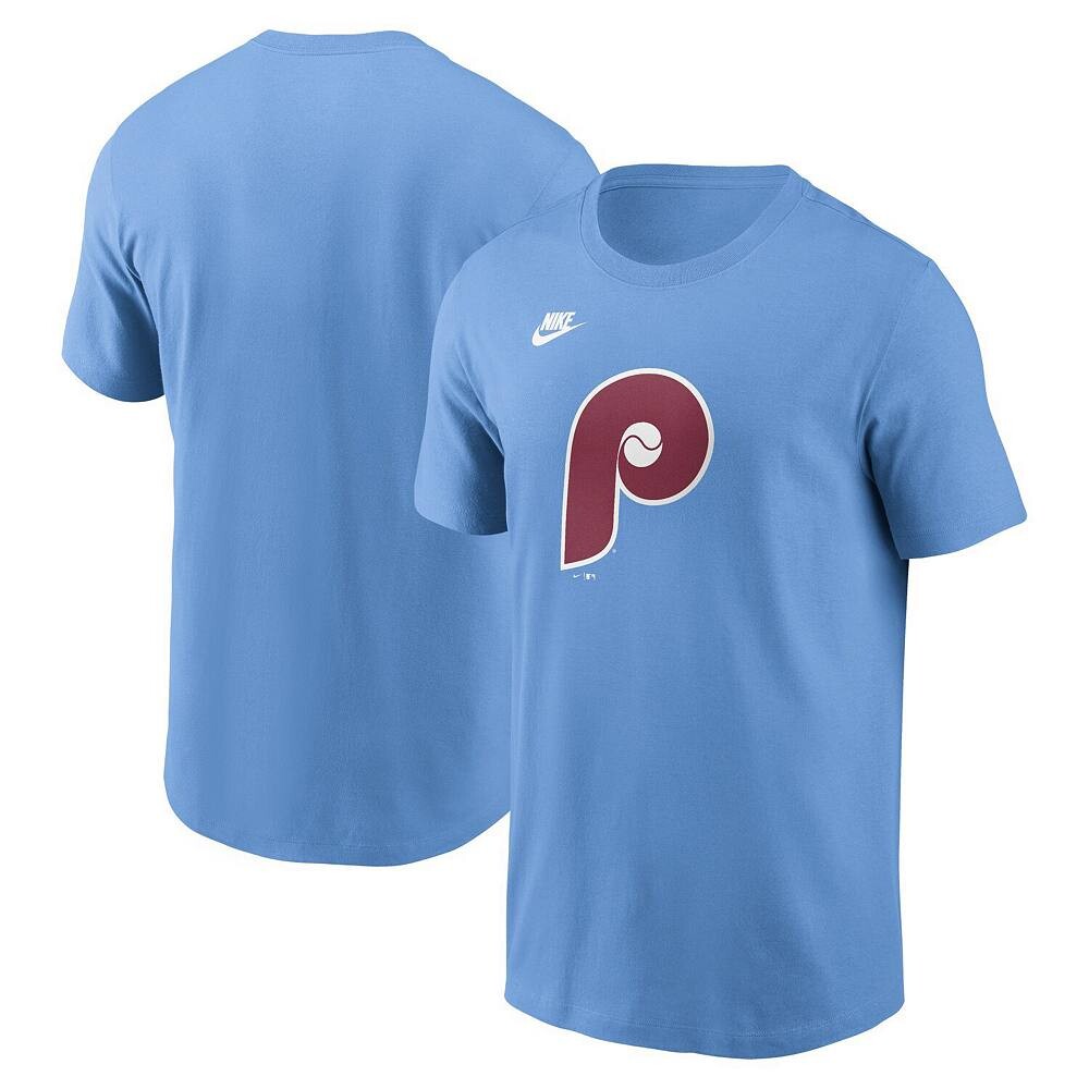 Мужская голубая футболка с логотипом Nike Philadelphia Phillies Cooperstown Collection Team, цвет Phl Light — фото 2
