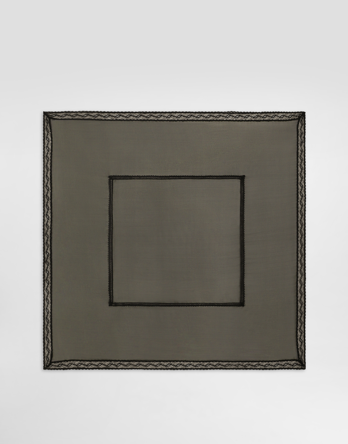 

Шарф из шифона с кружевными вставками (70x70) Dolce & Gabbana, черный