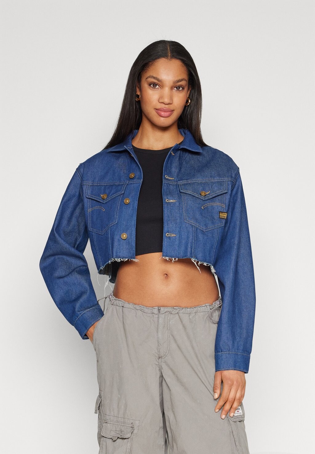 

Джинсовая куртка RELAXED CROPPED CUTOFF JACKET G-Star, необработанный деним