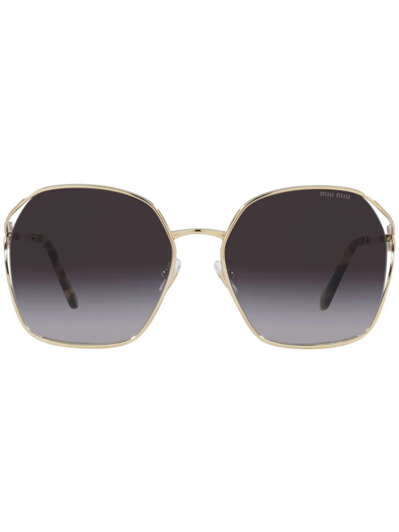 

Miu Miu Eyewear солнцезащитные очки в квадратной оправе с логотипом, золотой