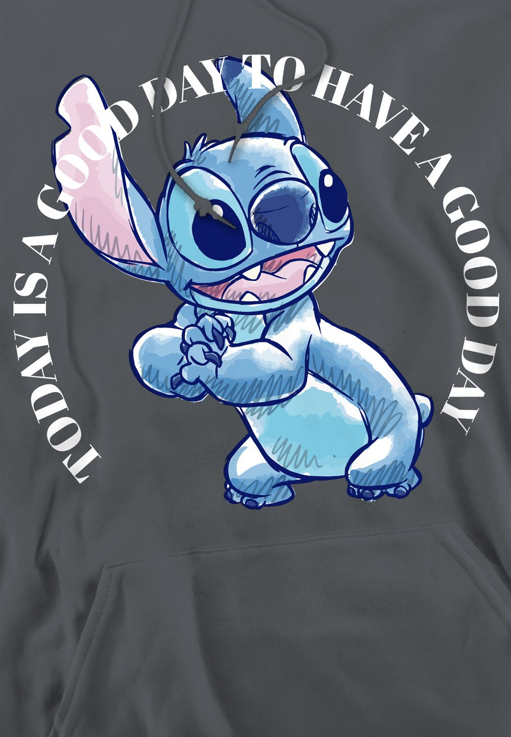 

Толстовка с капюшоном LILO AND STITCH GOOD DAY PRINT Disney, антрацит