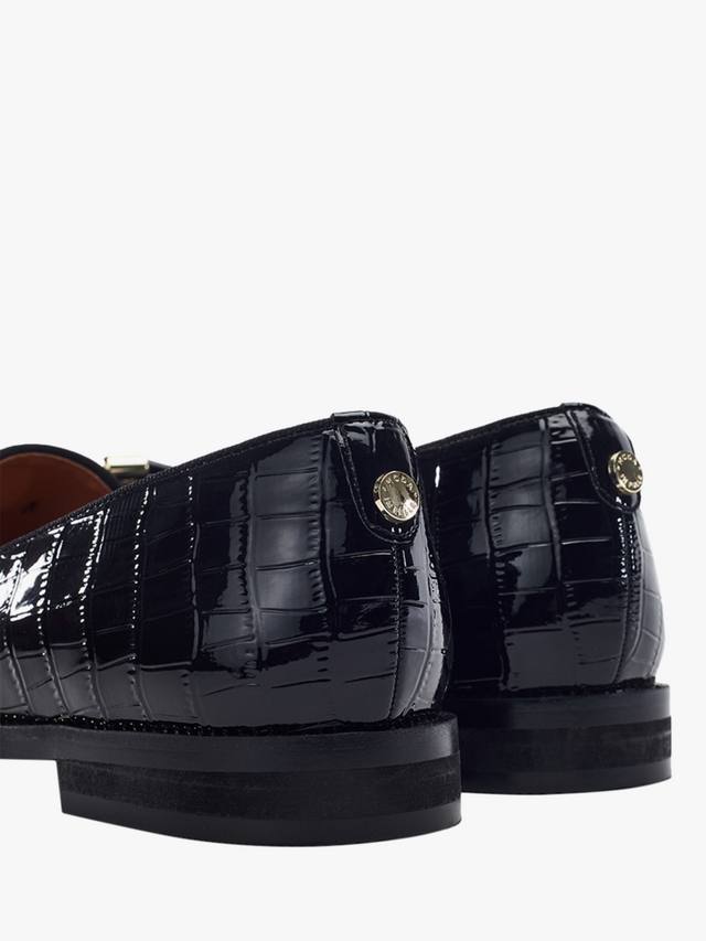 Fillipa Patent Mocc Croc Loafers с узлом и кисточкой Moda in Pelle, Black — фото 4