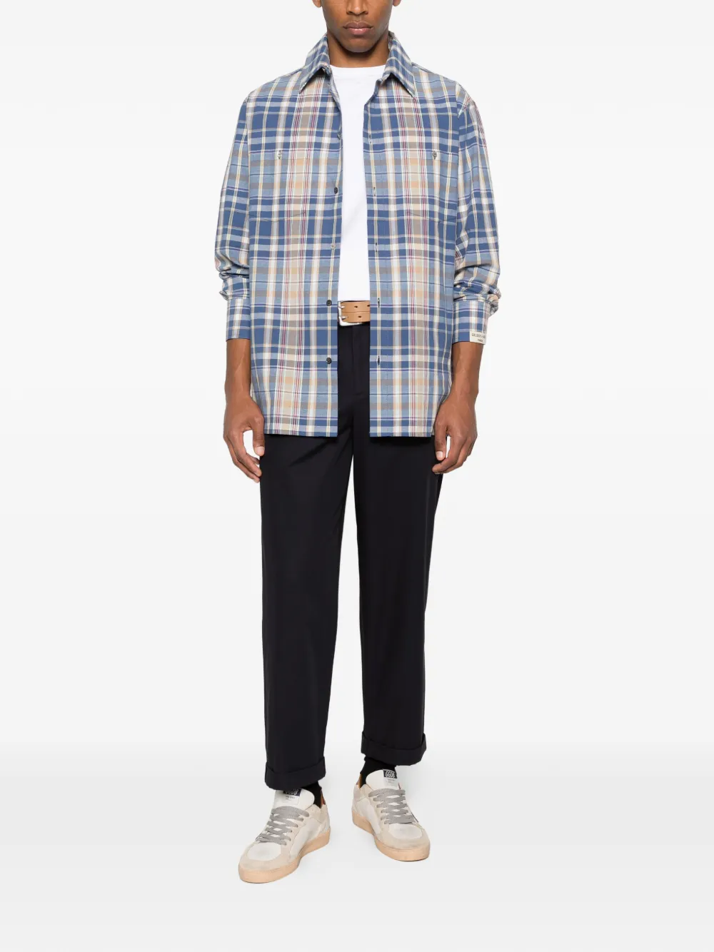 Брюки с отделкой в виде звезд Golden Goose, синий — фото 2
