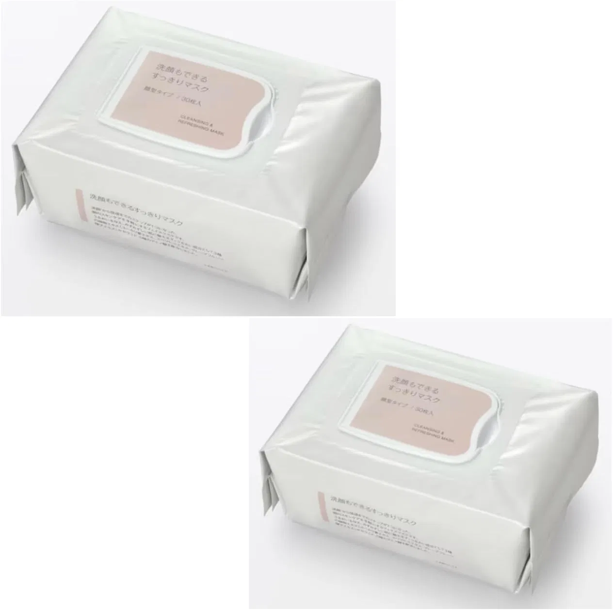 Очищающая маска-салфетка для умывания MUJI, 291 мл × 2