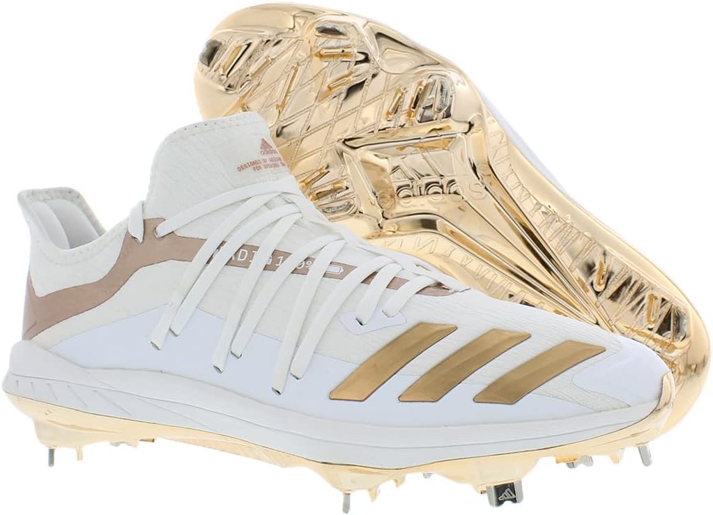 Бейсбольные бутсы для мужчин Adidas Afterburner 6, белый/розовый/золотой — фото 4