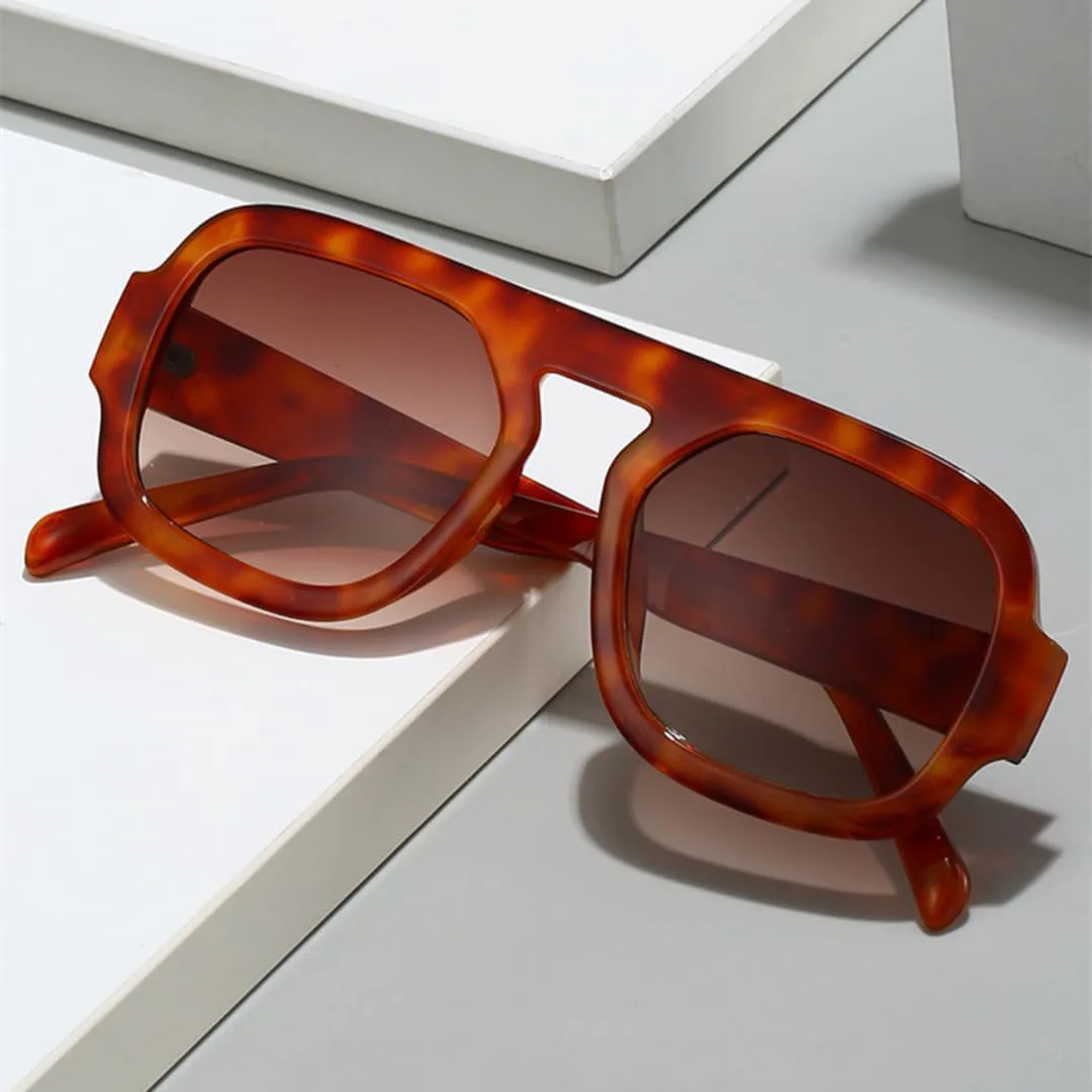 

Ретро квадратные солнцезащитные очки для женщин, модные градиентные очки с защитой от УФ-излучения UV400, для мужчин в стиле панк UATXTAU, Black Champagne