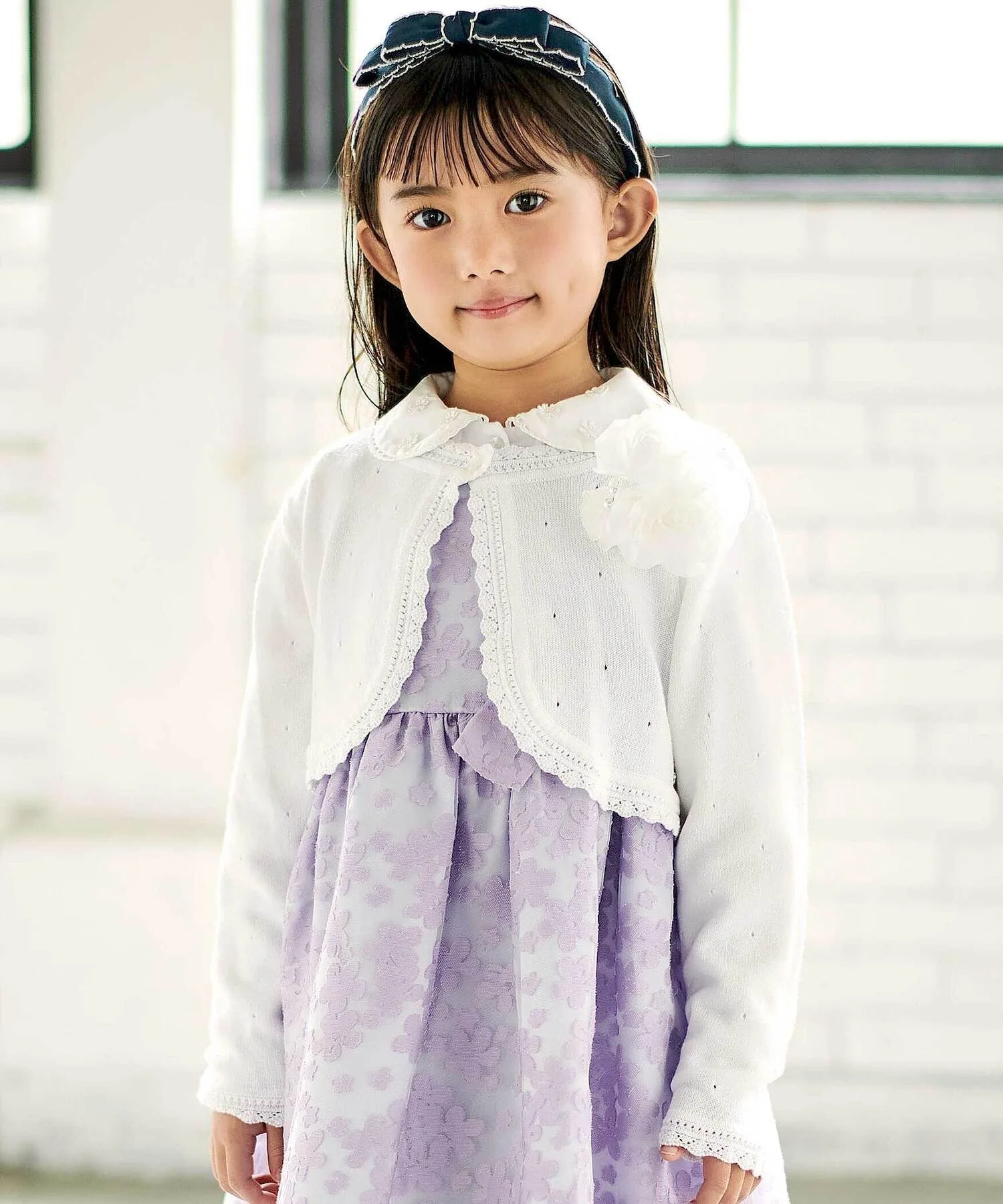 Вязаный кардиган-болеро (110–130 см) BeBe, White