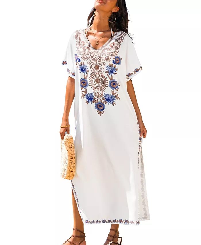 

Женское мягкое пляжное макси-платье-накидка Soft Sea белого цвета Cupshe, белый