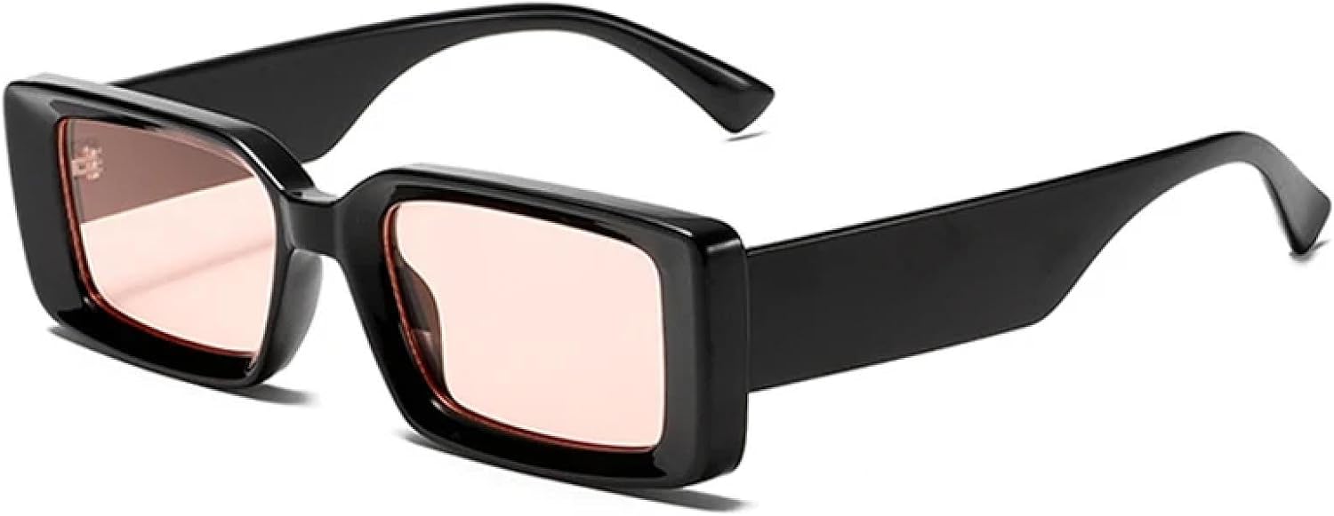 

Модные маленькие прямоугольные солнцезащитные очки-гелевые очки для женщин в стиле ретро с защитой от УФ-излучения для мужчин. Трендовые солнцезащитные очки TVTBBVV, Black Pink