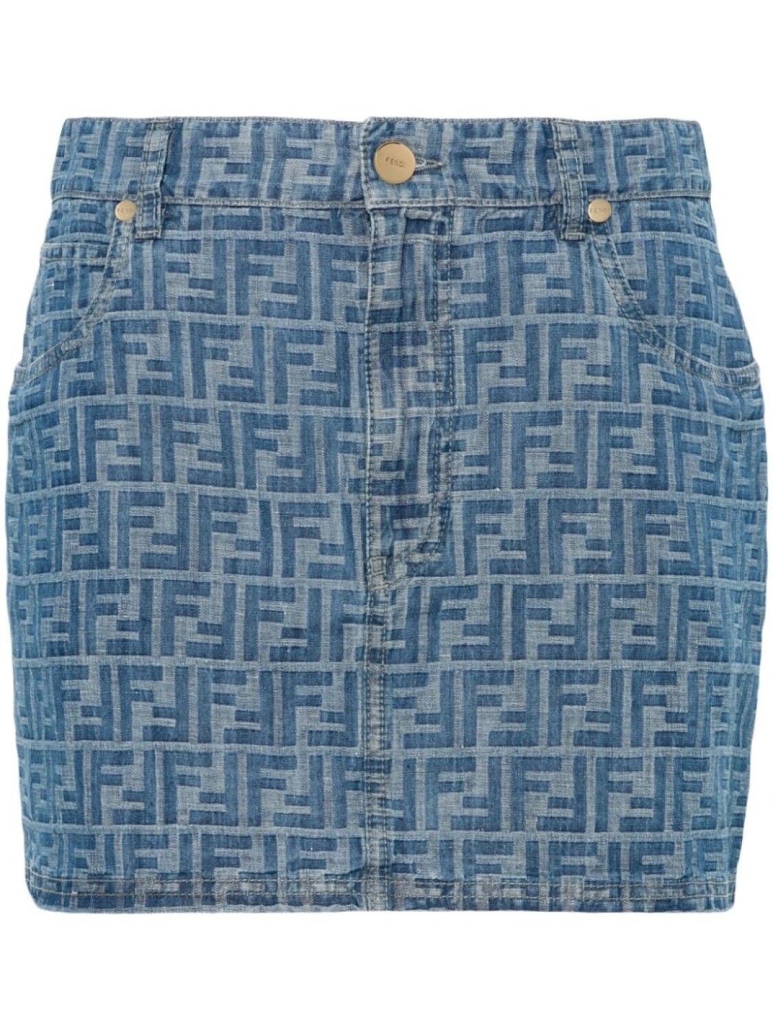 

FENDI юбка мини с логотипом FF, синий