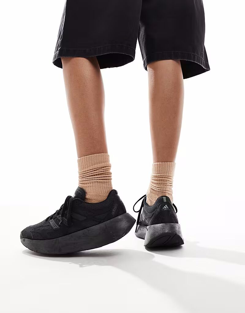 Кроссовки Adidas Originals Adizero aruku в черном цвете / карбон / металл — фото 4