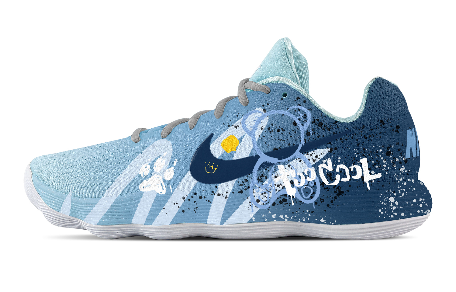 

Nike Кроссовки баскетбольные Hyperdunk 2017 Memphis Ice Blue Cushioning Low top мужские