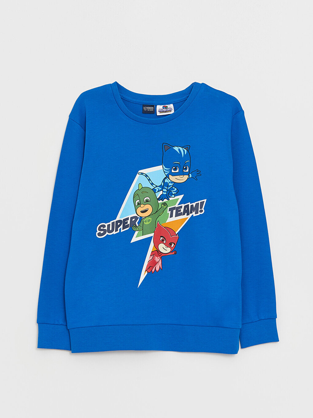 

Футболка Pijamaskeliler с круглым вырезом и длинными рукавами для мальчиков LCW Kids, темно-синий