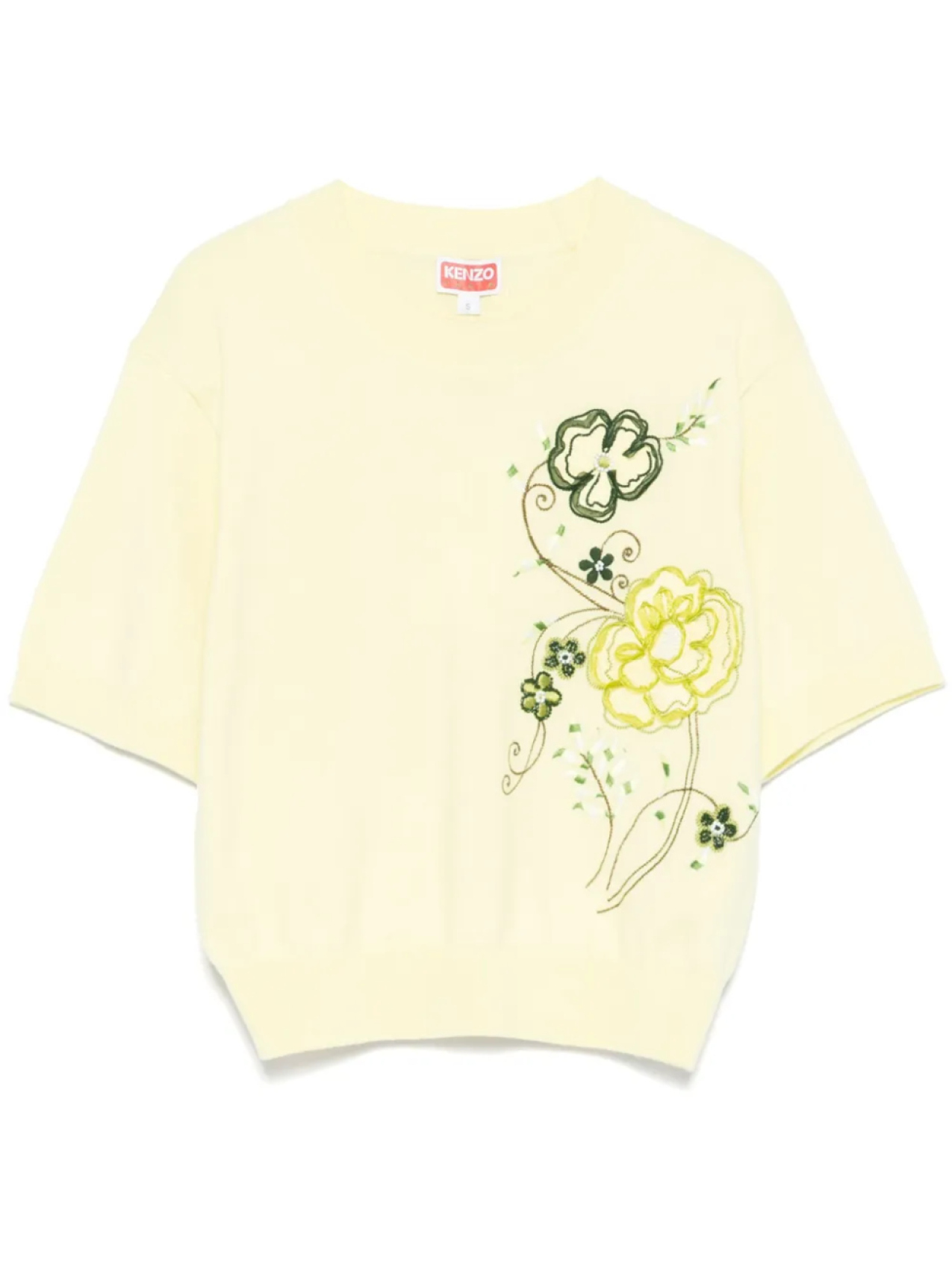 

Kenzo декорированная футболка Peonies, желтый