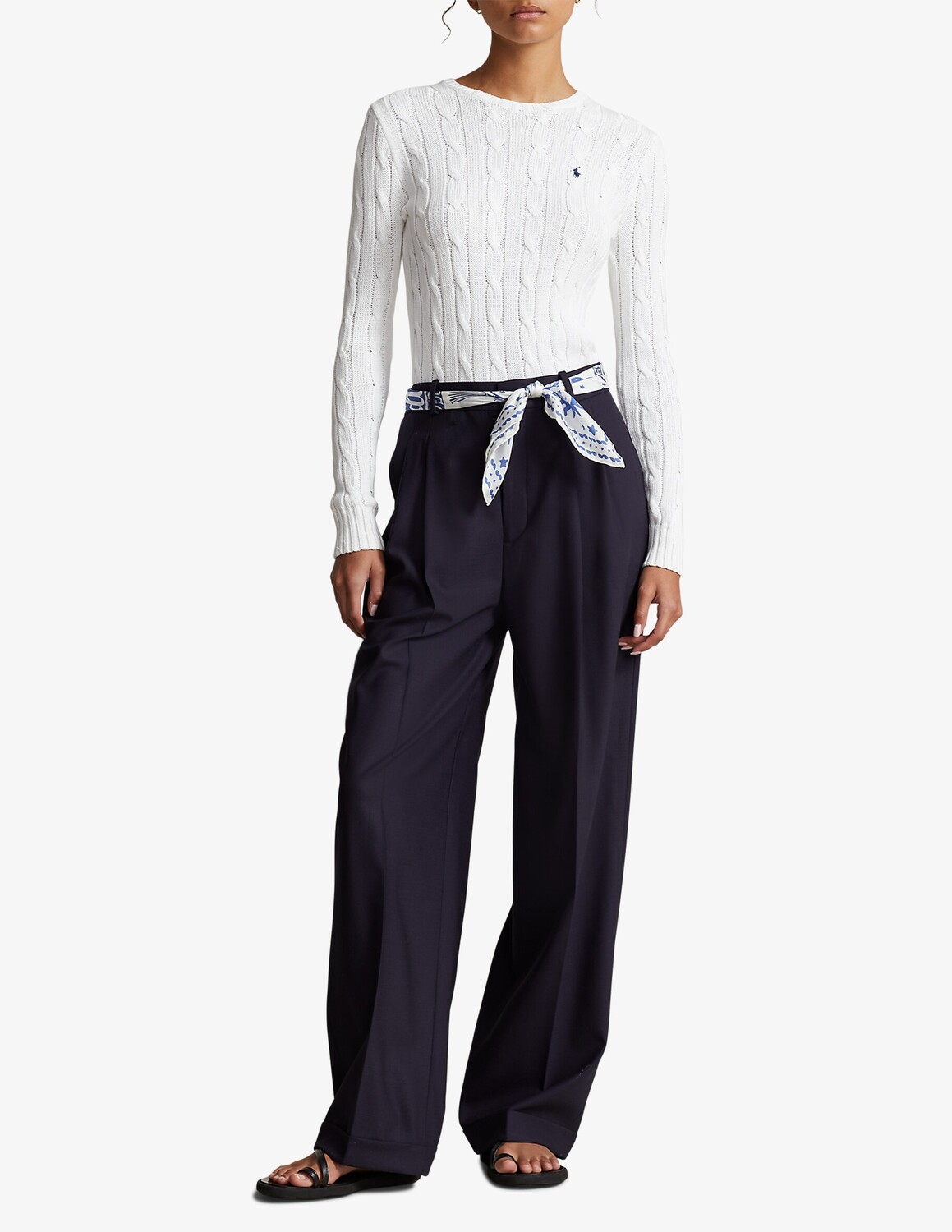 Джемпер Julianna с круглым вырезом Ralph Lauren, цвет White,Blu Navy — фото 2