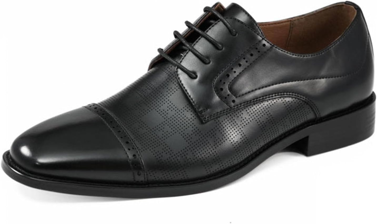 

Мужские оксфорды Amali с текстурированным носком, мужские оксфорды из высококачественной искусственной кожи, универсальная официальная обувь для любого случая, черный