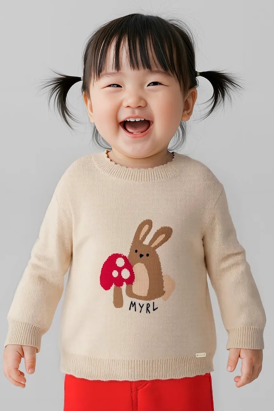 

Детский свитер из смесовой шерсти Mayoral, бежевый