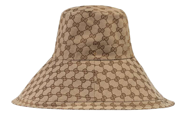 Бейсболка Gucci GG Canvas Wide Brim Hat 'Beige/Ebony', бежевый — фото 2