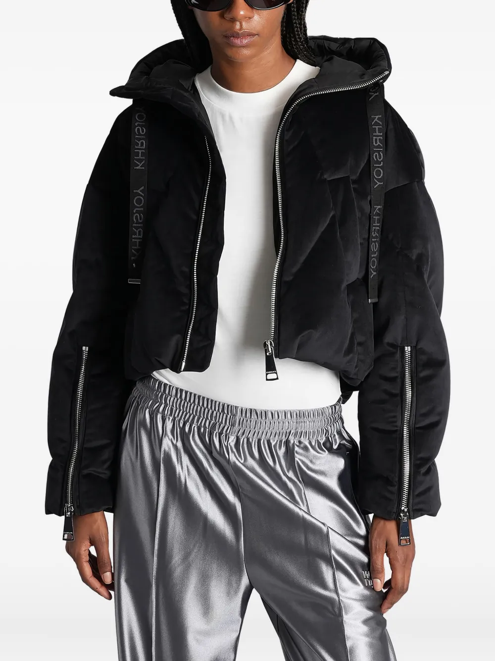 

Укороченный стеганый пуховик Khrisjoy, черный