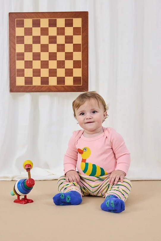 

Детское боди Stripped Duck Bobo Choses, розовый
