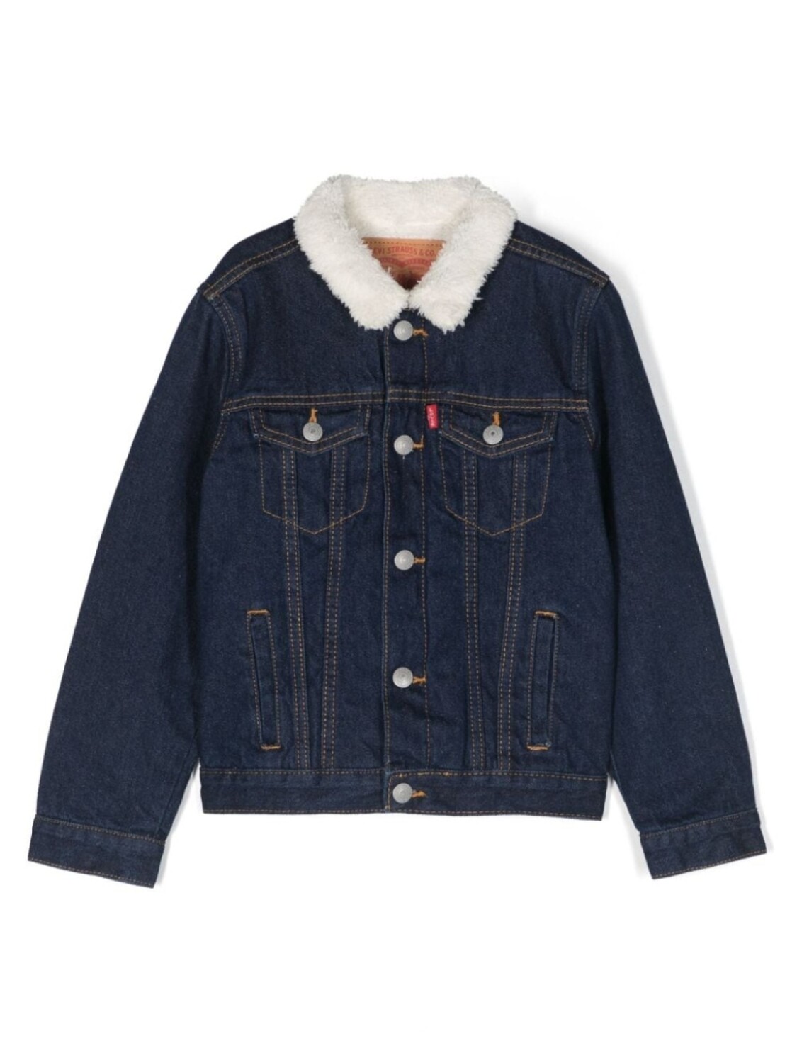 

Levi's Kids джинсовая куртка с контрастным воротником, синий