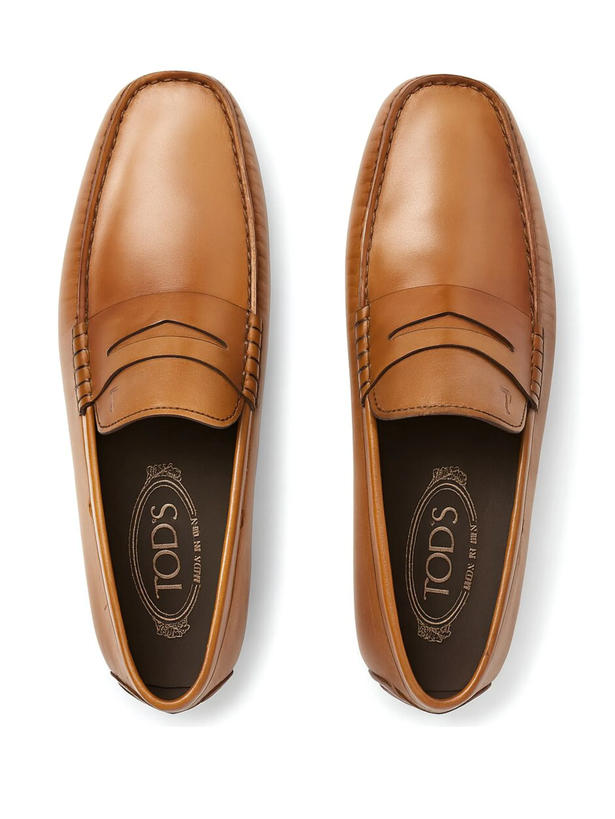 Кожаные мокасины City Gommino penny loafers Tod'S, коричневый — фото 2