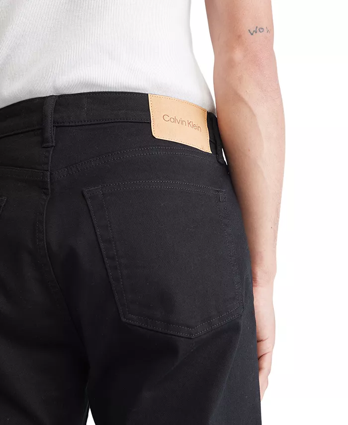Мужские классические прямые джинсы со стретчем Calvin Klein, черный — фото 3