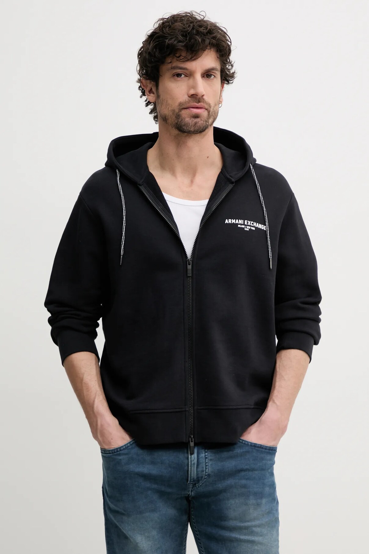 

Хлопковая толстовка Armani Exchange, темно-синий