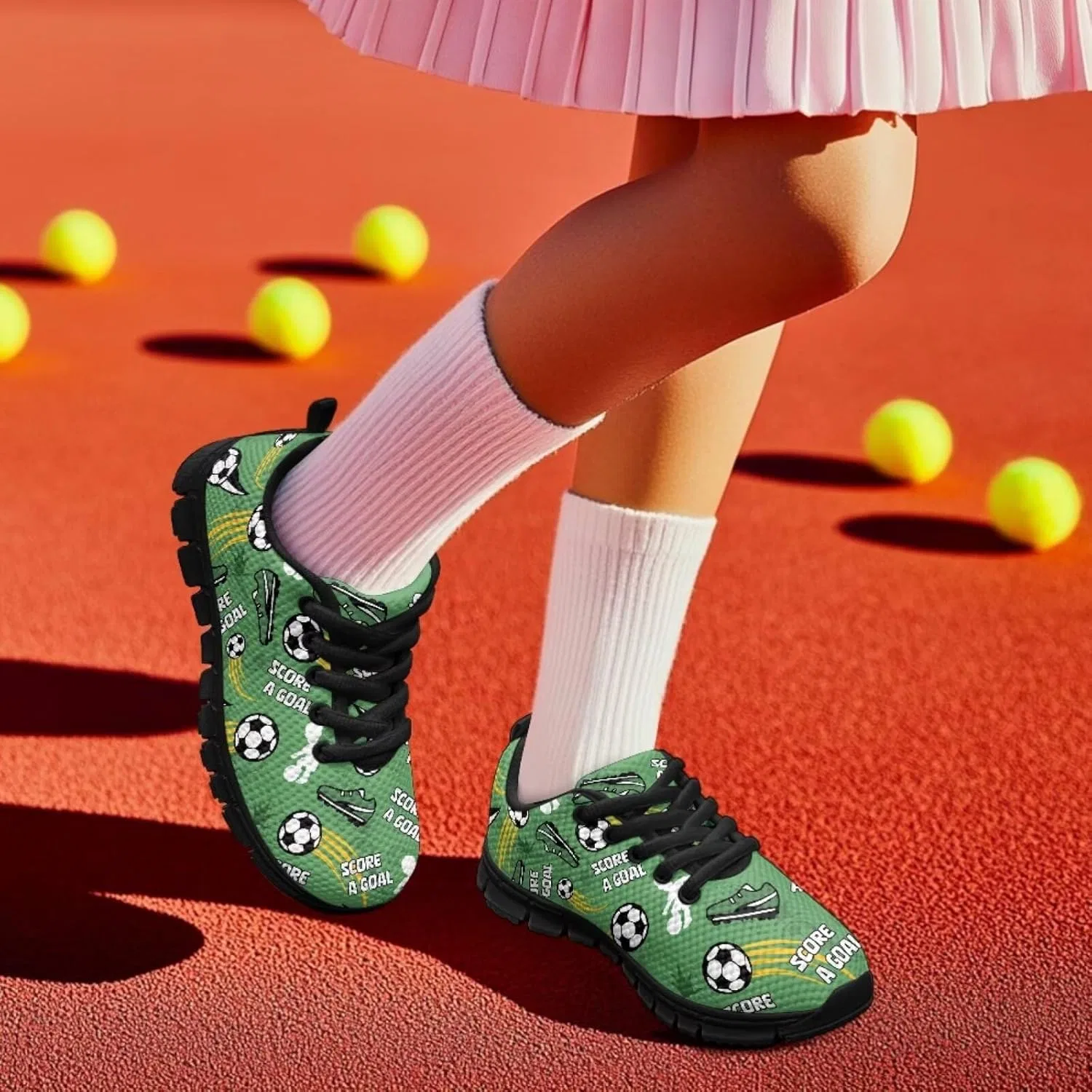 Кроссовки для мальчиков и девочек Pointodoor, цвет Soccer-green — фото 2