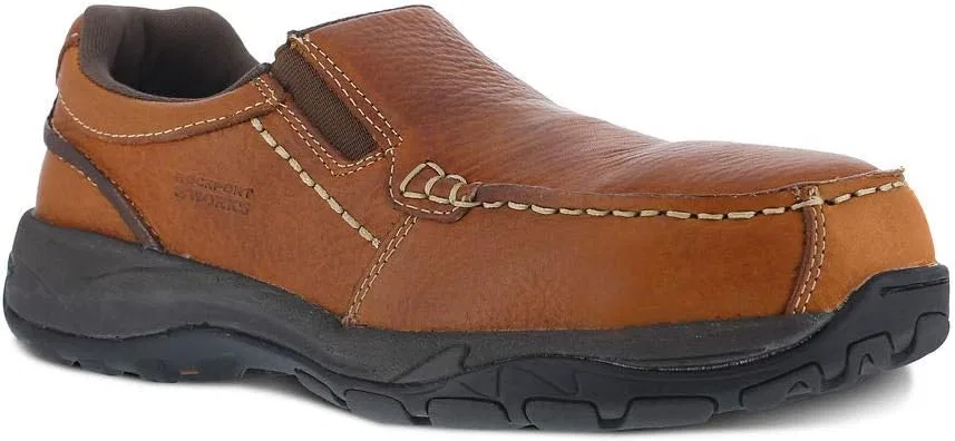Мужские слипоны Rockport Works Extreme Light Comp Toe Slipon Oxford, коричневый — фото 2