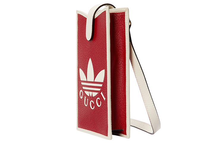 GUCCI Сумка через плечо Adidas Collaboration Leather для телефона мужская red — фото 2