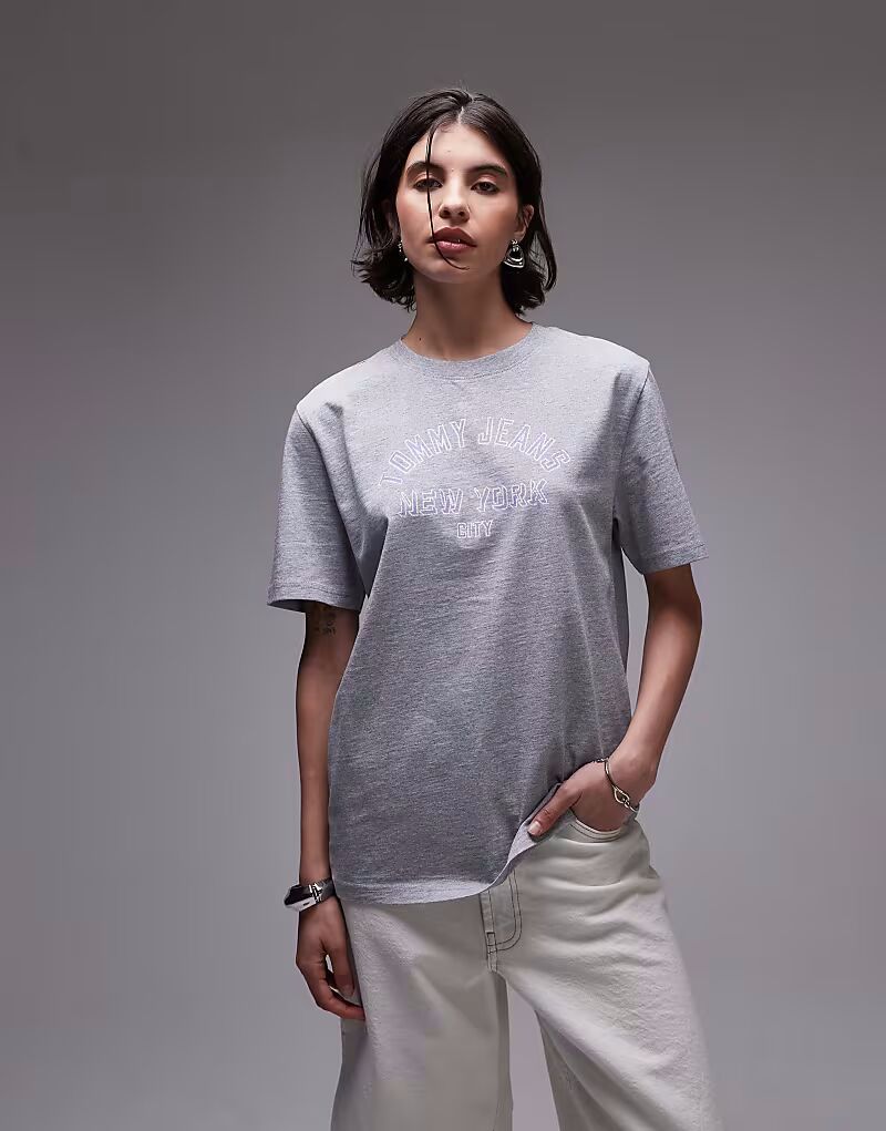 

Свободная футболка с логотипом университета серого цвета Tommy Jeans, Серый, Свободная футболка с логотипом университета серого цвета Tommy Jeans